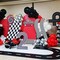 Red Black and White Balloon Arch Kit, 201Pcs Explosion Star Red Black White Silver Latex Balloon Garland kit, Different Size Balloons for Anniversary Birthday Racing Car Poker Party Decoration